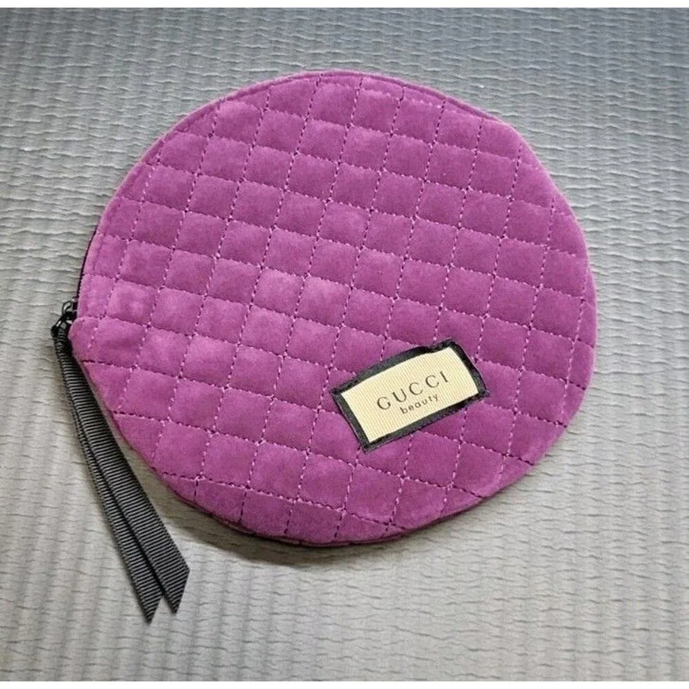 Gucci Beauty Cosmetic Makeup Bag Storage Bag Travel Pouch With Zip Purple